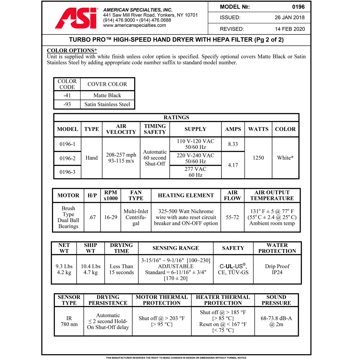 ASI 0196-1-93 Automatic Hand Dryer, 110-120 Volt, Surface-Mounted, Steel - Image 4