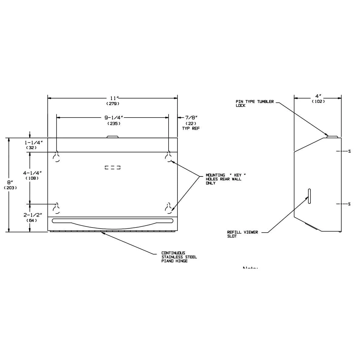 ASI 0215 Commercial Paper Towel Dispenser, Surface-Mounted, Stainless Steel - Image 4
