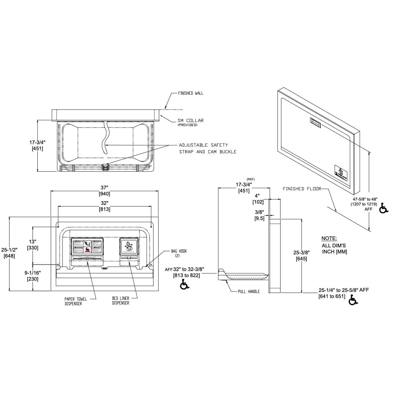 ASI 9013-9 Baby Changing Station, Surface-Mounted, Stainless Steel - Image 5