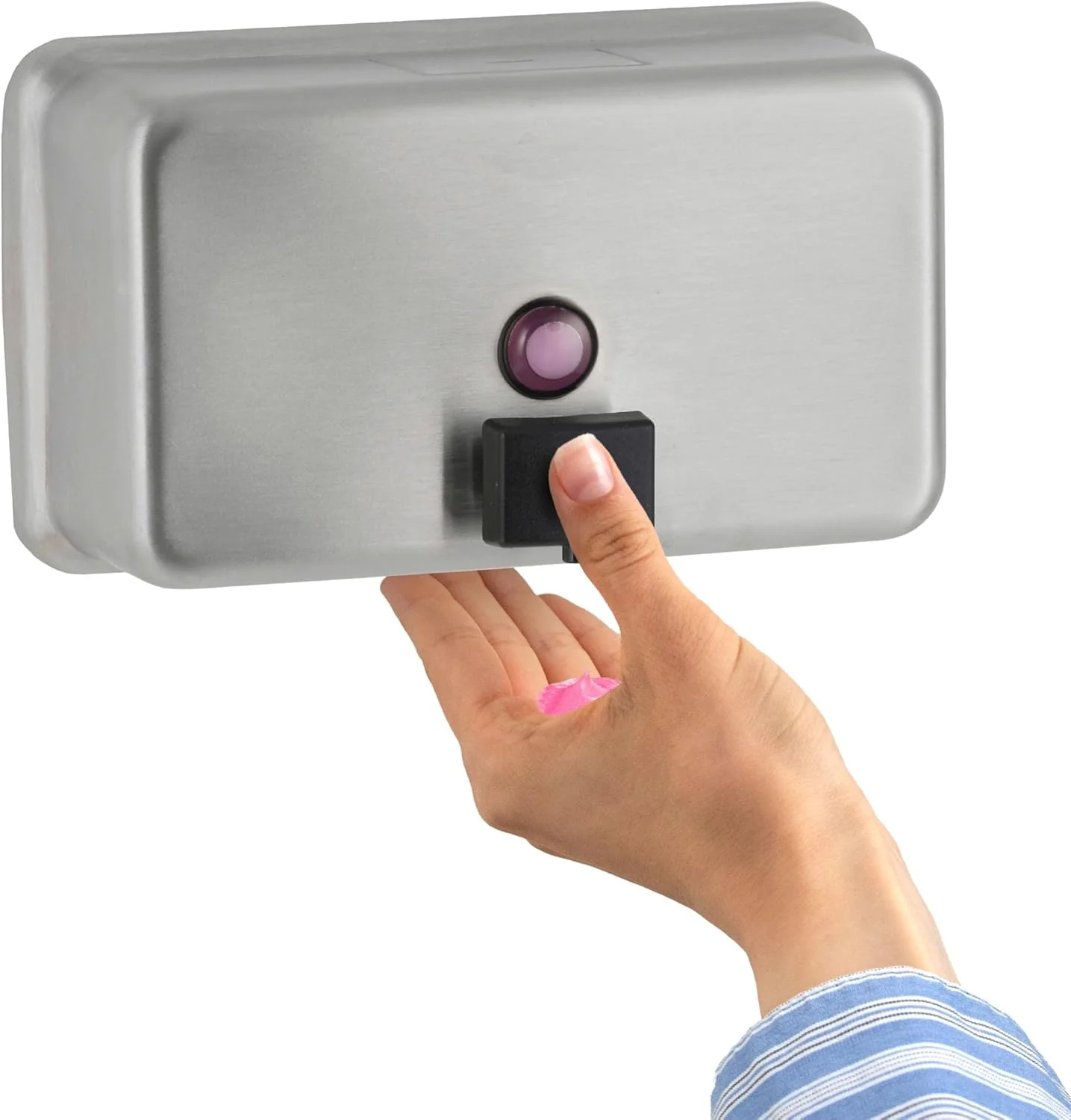 Bobrick B-2112 Commercial Liquid Soap Dispenser, Surface-Mounted, Manual-Push, Stainless Steel - 40 Oz - Image 12