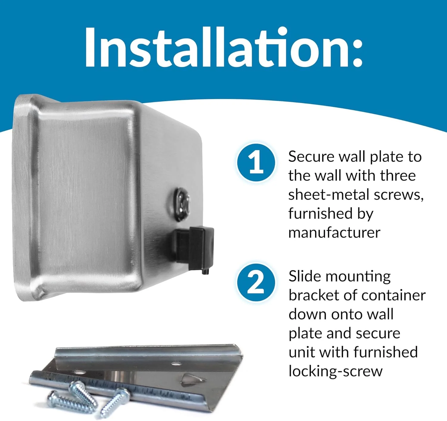 Bobrick B-2112 Commercial Liquid Soap Dispenser, Surface-Mounted, Manual-Push, Stainless Steel - 40 Oz - Image 18