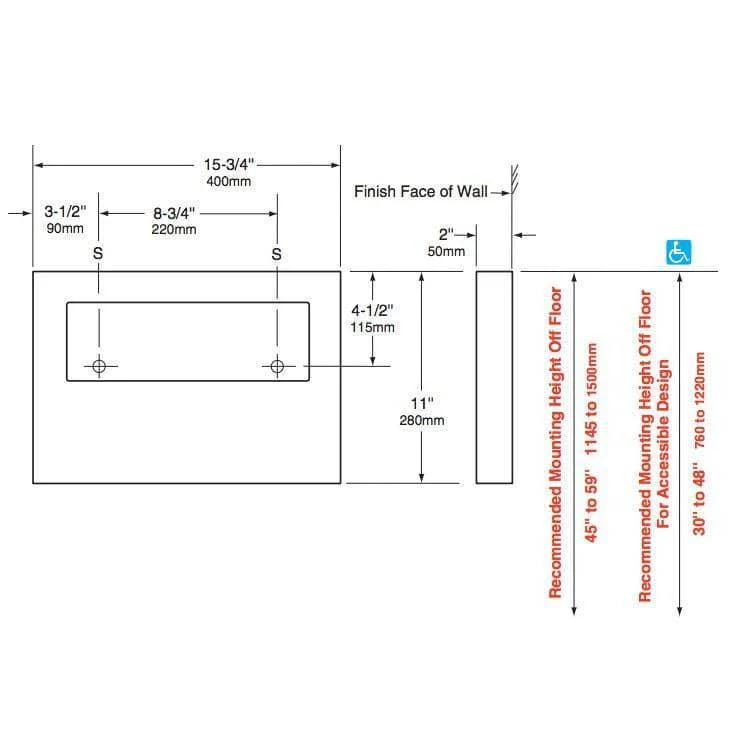 Bobrick B-221 Commercial Toilet Seat Cover Dispenser, Surface-Mounted, Stainless Steel - Image 17