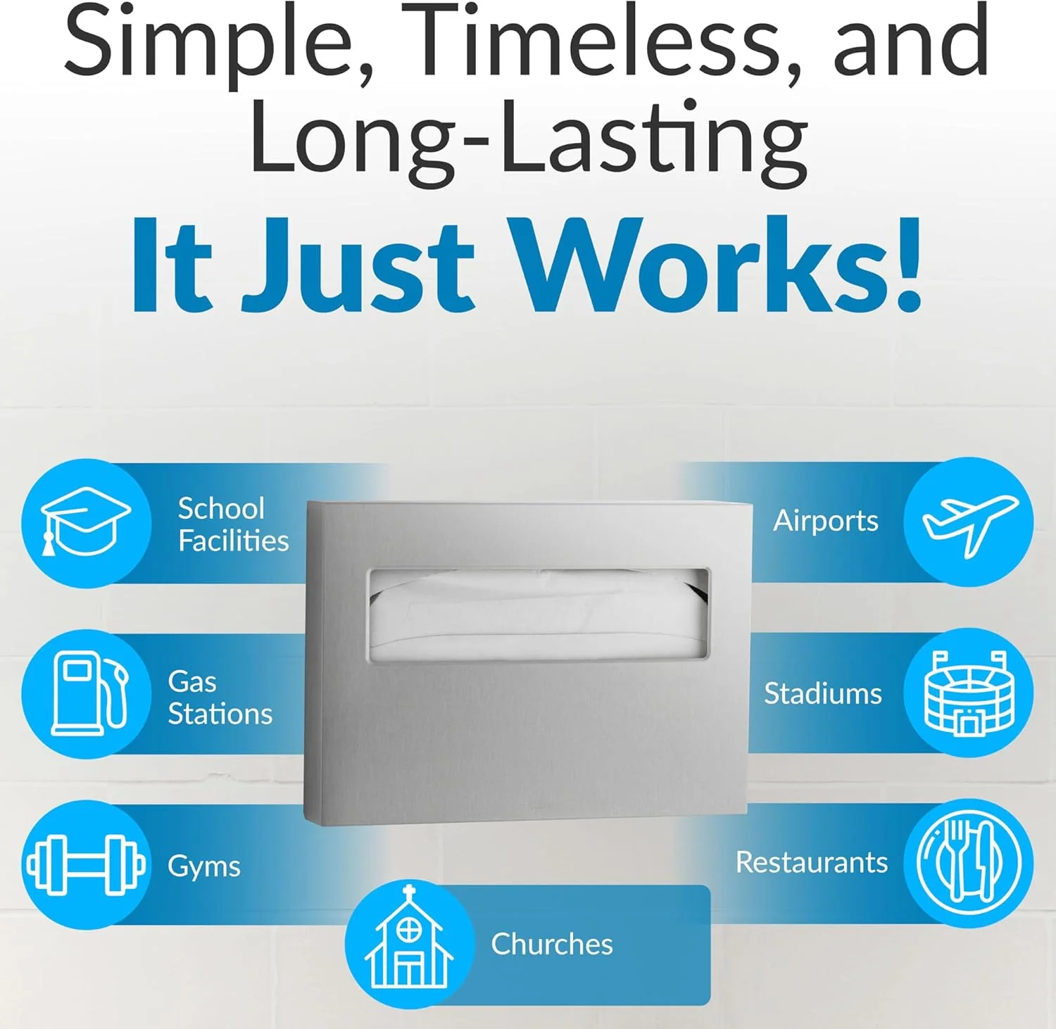 Bobrick B-221 Commercial Toilet Seat Cover Dispenser, Surface-Mounted, Stainless Steel - Image 27