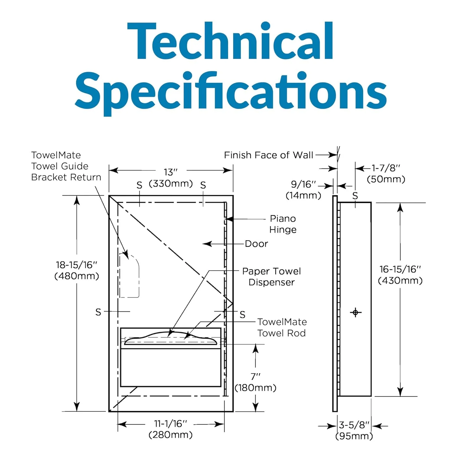 Bobrick B-35903 Commercial Paper Towel Dispenser, Recessed-Mounted, Stainless Steel - Image 11