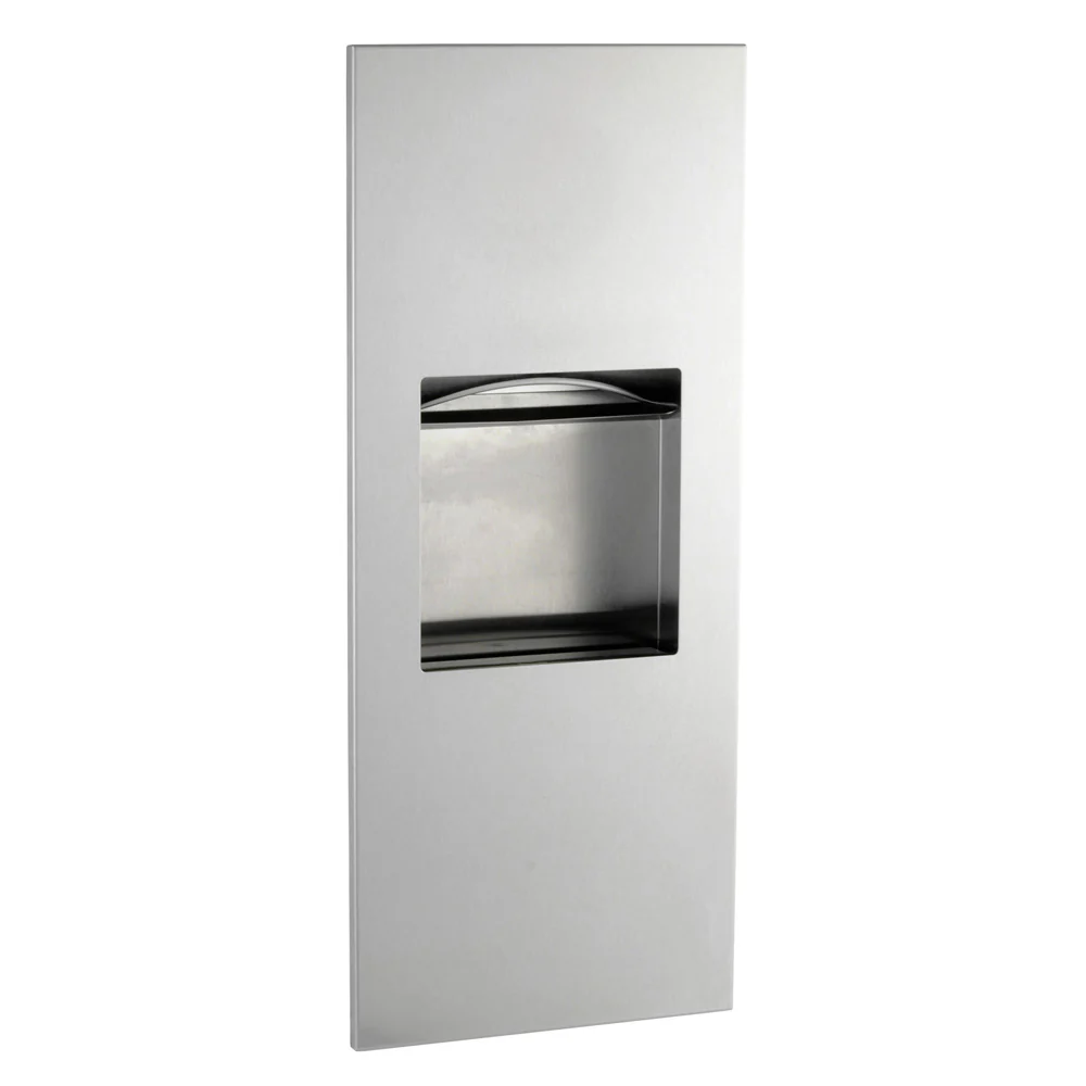 Bobrick B-36903 Combination Commercial Paper Towel Dispenser/Waste Receptacle, Recessed-Mounted, Stainless Steel - Image 10