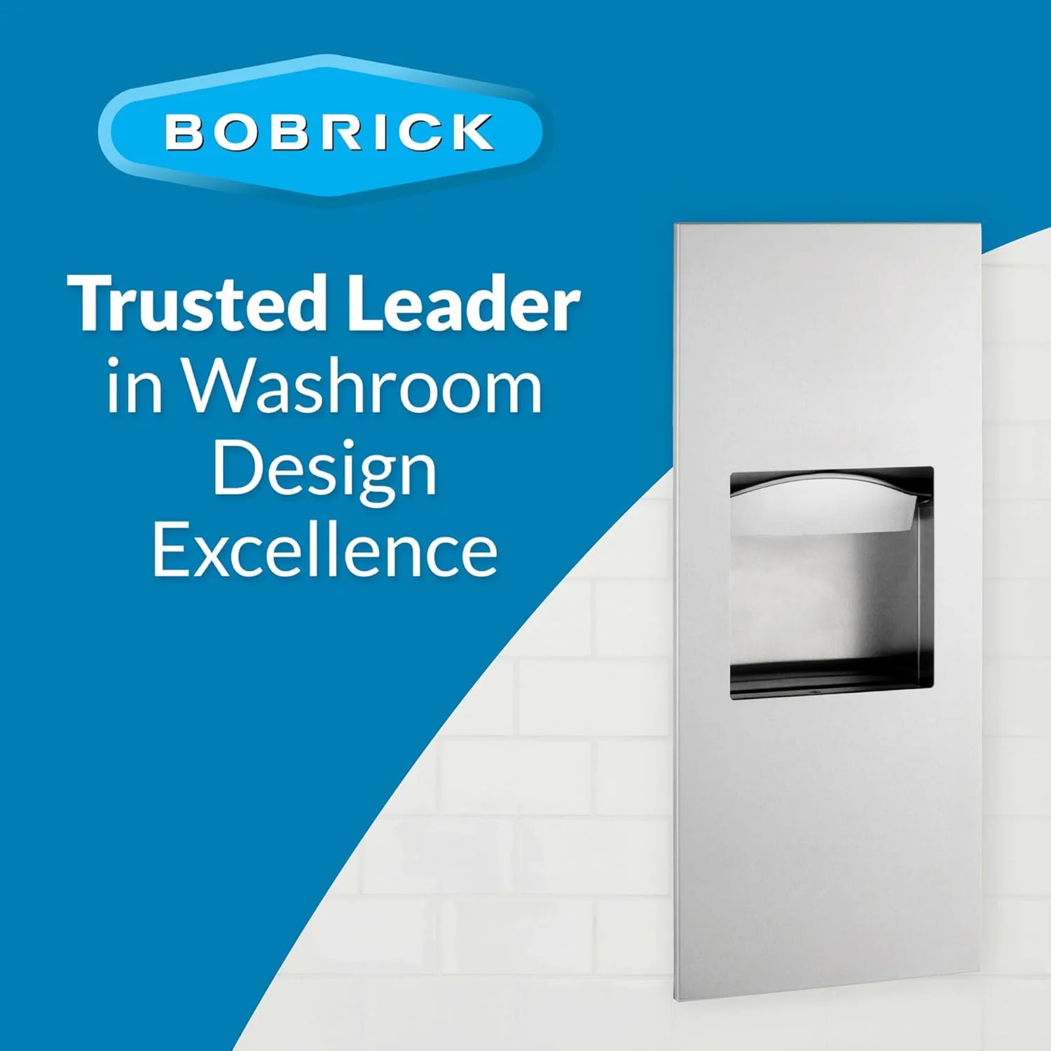 Bobrick B-36903 Combination Commercial Paper Towel Dispenser/Waste Receptacle, Recessed-Mounted, Stainless Steel - Image 18