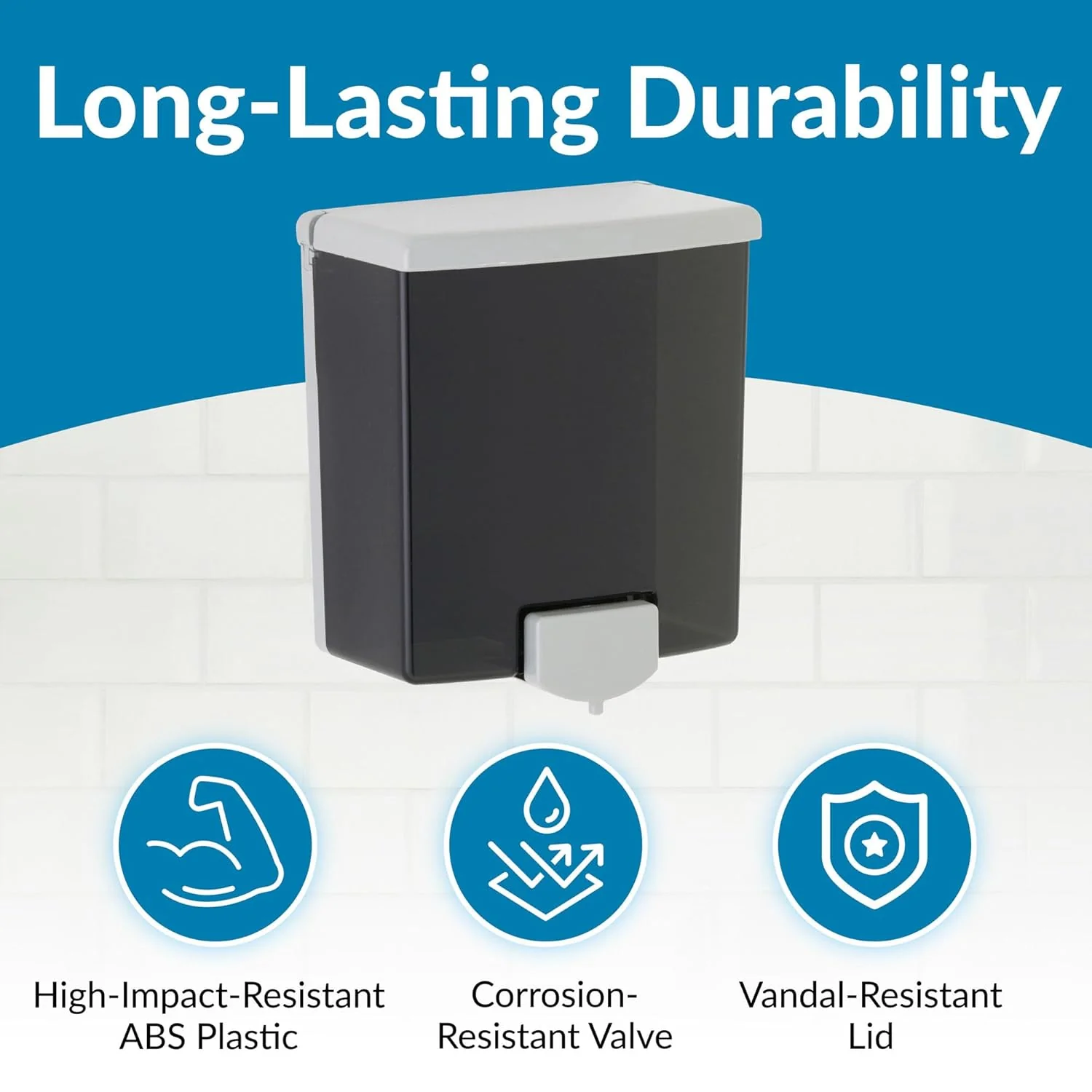 Bobrick B-40 Commercial Liquid Soap Dispenser, Surface-Mounted, Manual-Push, Plastic - 40 Oz - Image 10