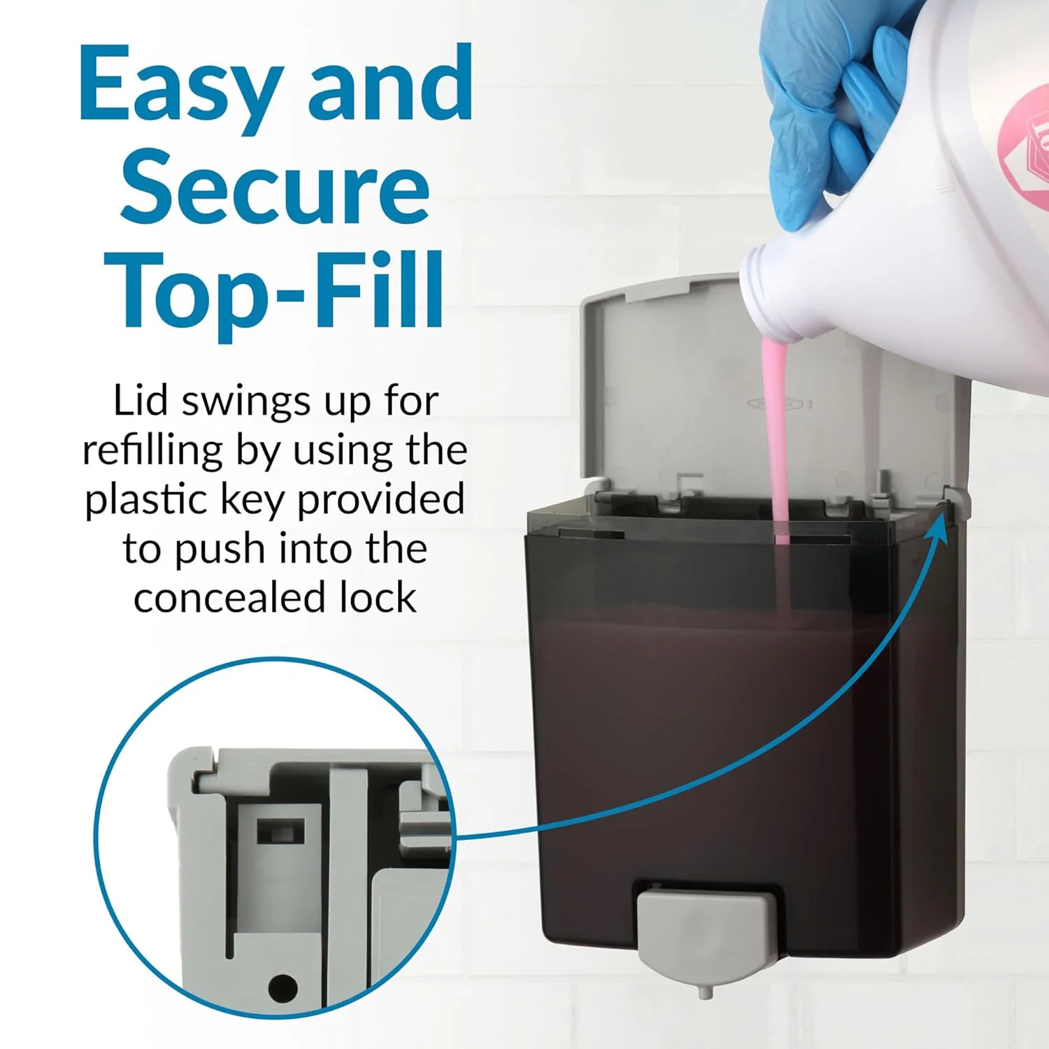 Bobrick B-40 Commercial Liquid Soap Dispenser, Surface-Mounted, Manual-Push, Plastic - 40 Oz - Image 11