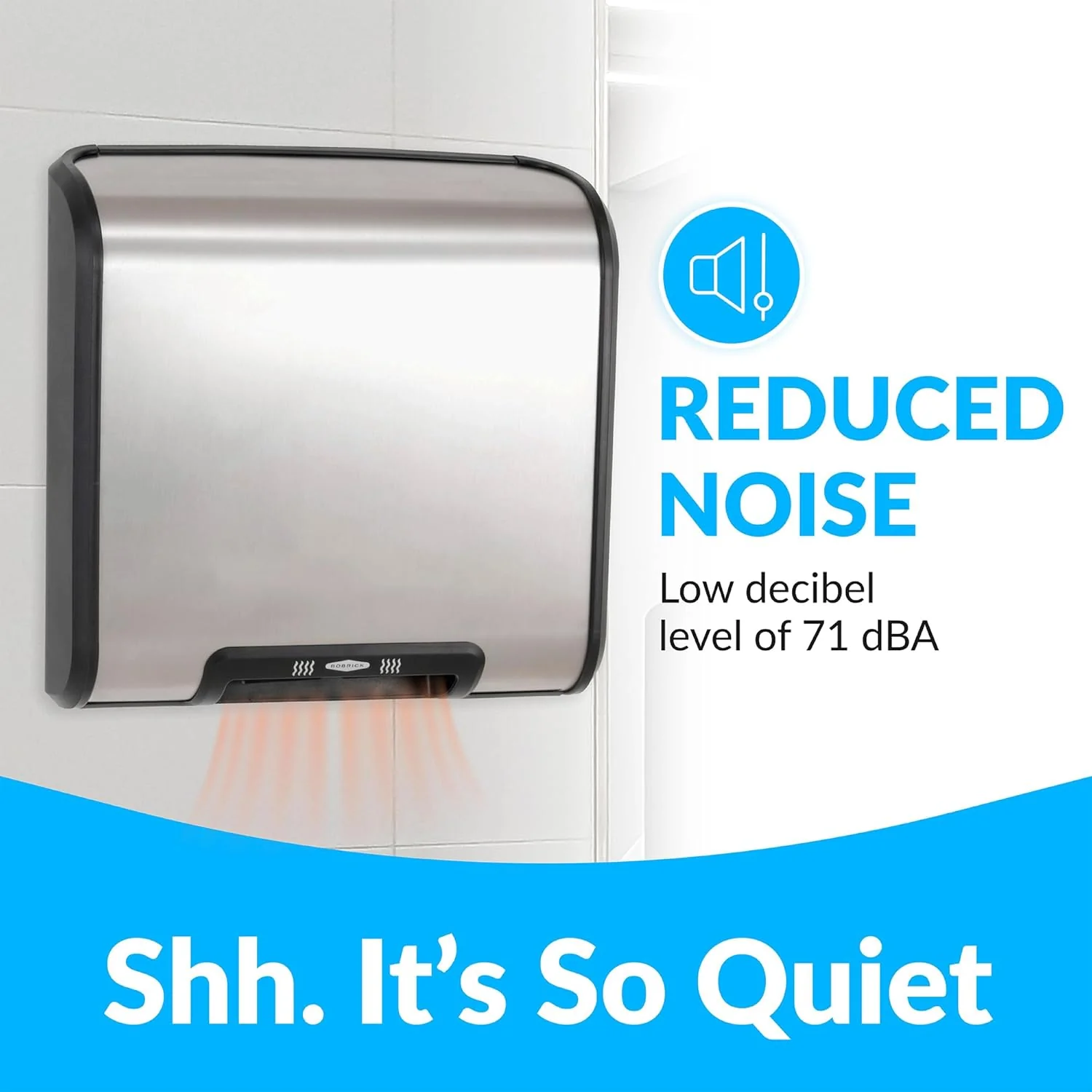 Bobrick B-7128 Automatic Hand Dryer, 115 Volt, Surface-Mounted, Stainless Steel - Image 9