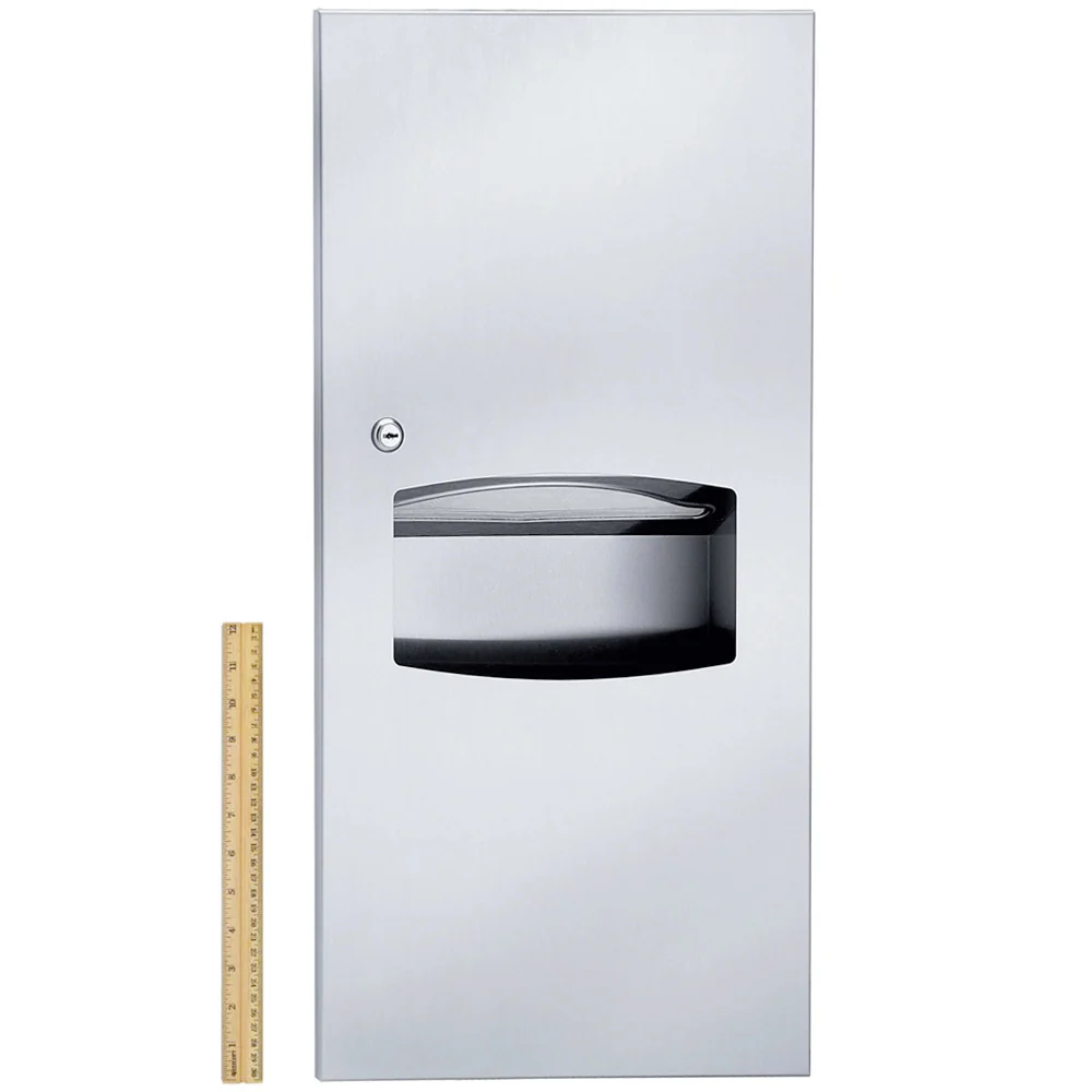 Bradley 2297-00 Combination Towel Dispenser/Waste Receptacle, Recessed-Mounted, Stainless Steel - Image 5