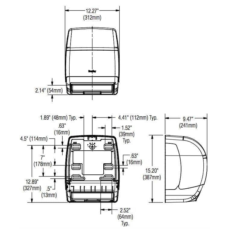 Bradley 2494 Commercial Paper Towel Dispenser, Surface-Mounted, Plastic - Image 7