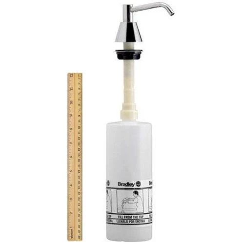 Bradley 6324-68 Commercial Liquid Soap Dispenser, Countertop Mounted, Manual-Push, Stainless Steel - 4" Spout Length - Image 5