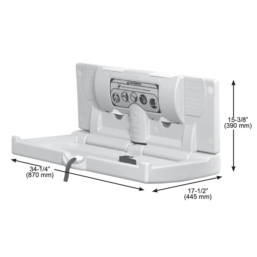 Bradley 963-000000 Baby Changing Station, Surface-Mounted, Plastic - Image 7